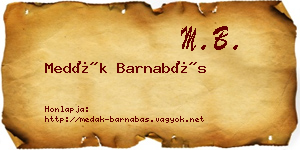 Medák Barnabás névjegykártya